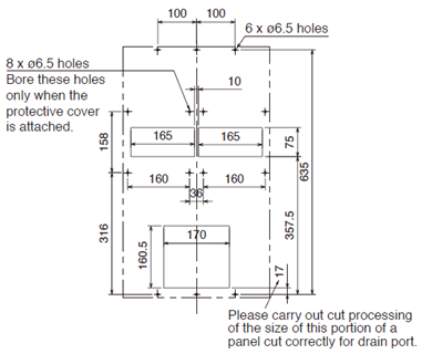 ENH-P140L-200CE-N Diagram of Panel Cutout