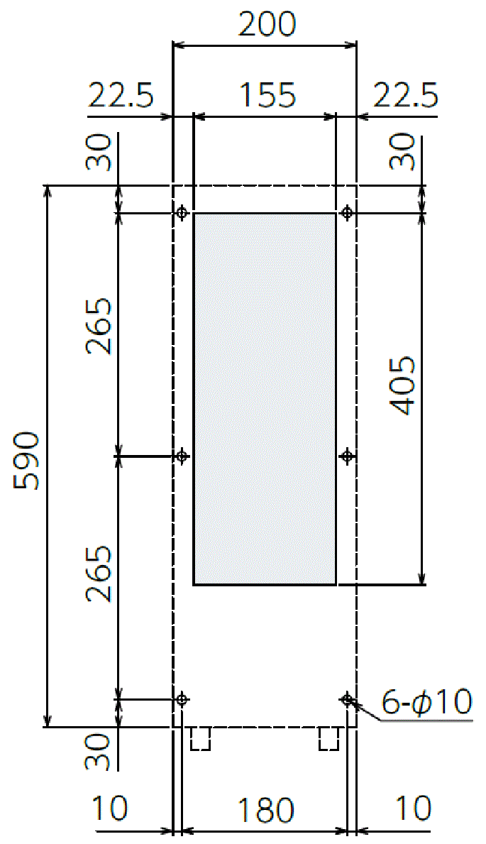 ENC-GR300LE-eco Diagram of Panel Cutout