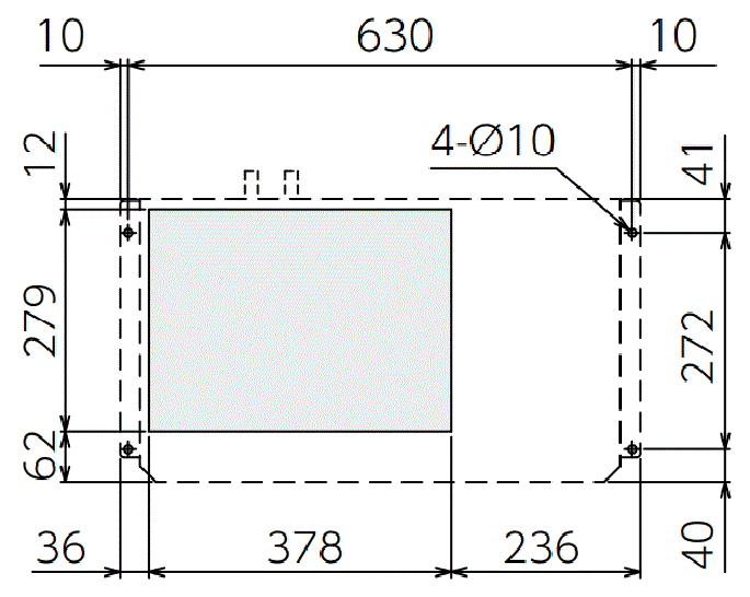ENC-GR1010EX-eco Diagram of Panel Cutout