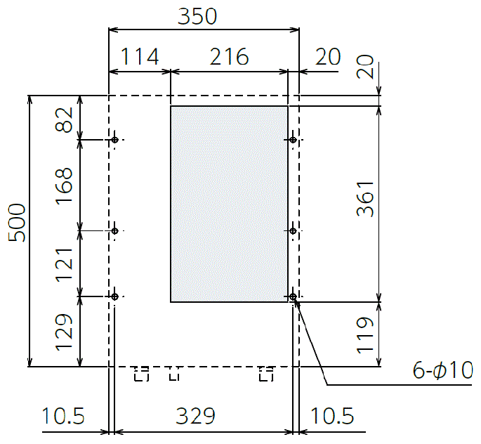 ENC-GR510LE-eco Diagram of Panel Cutout