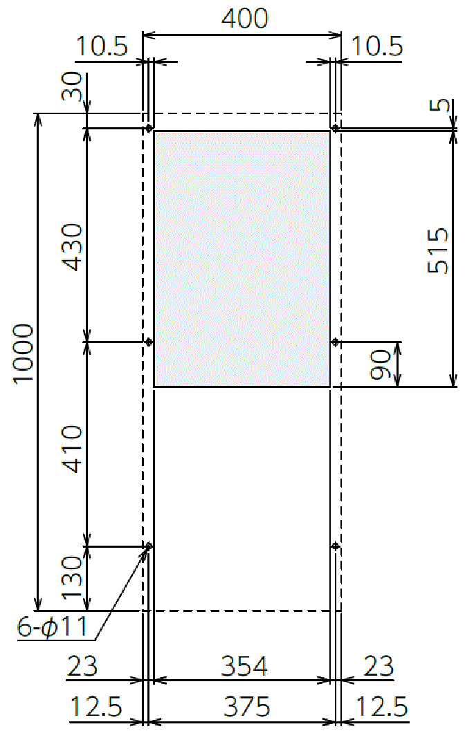 ENC-GR1300LE-eco Diagram of Panel Cutout