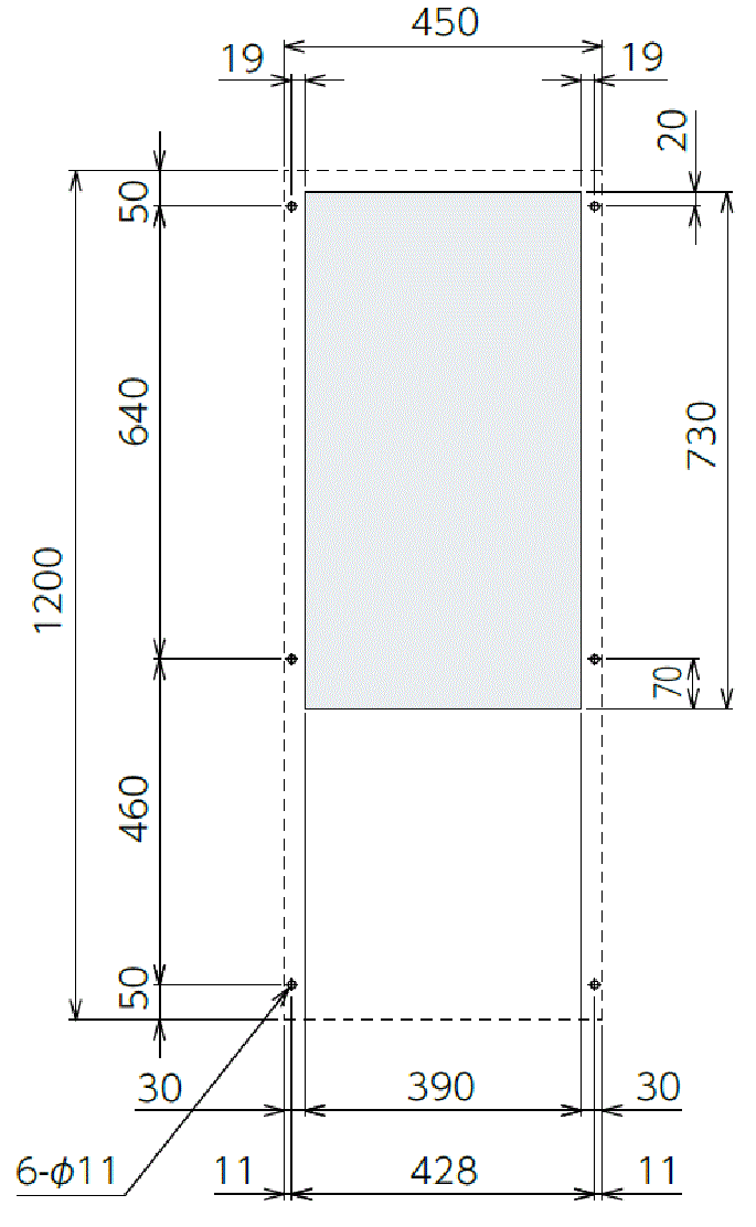 ENC-GR2400LE-eco Diagram of Panel Cutout