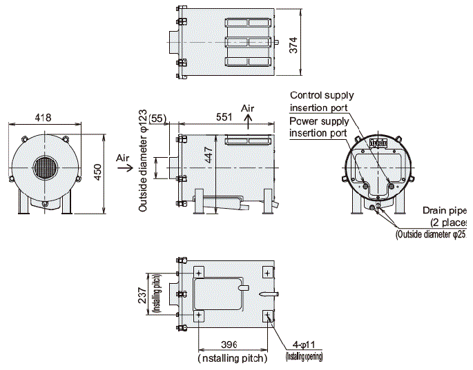 GME-S750 External dimensions