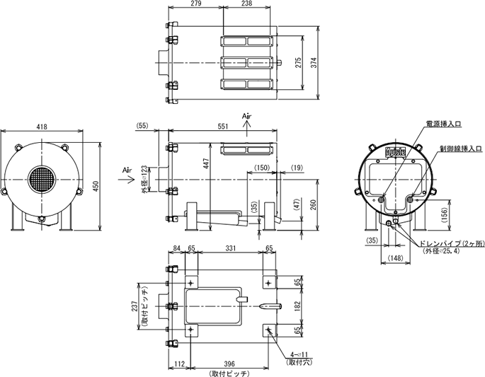 GME-S750 External dimensions