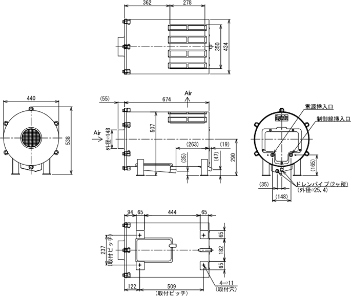 GME-S1500 External dimensions
