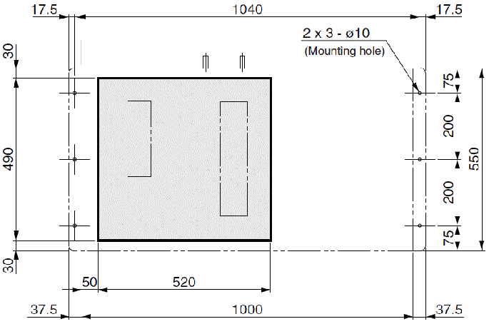ENC-A3500EX Diagram of Panel Cutout