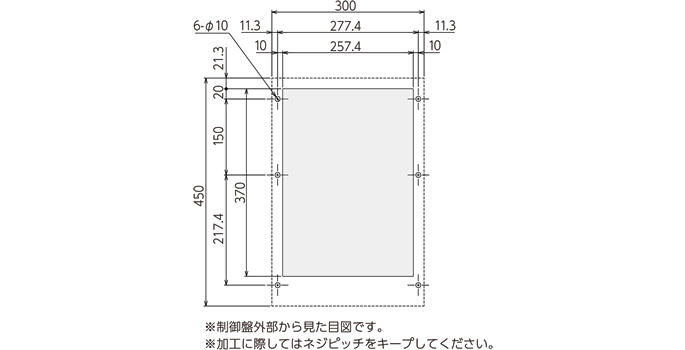 ENC-GR300S Diagram of Panel Cutout