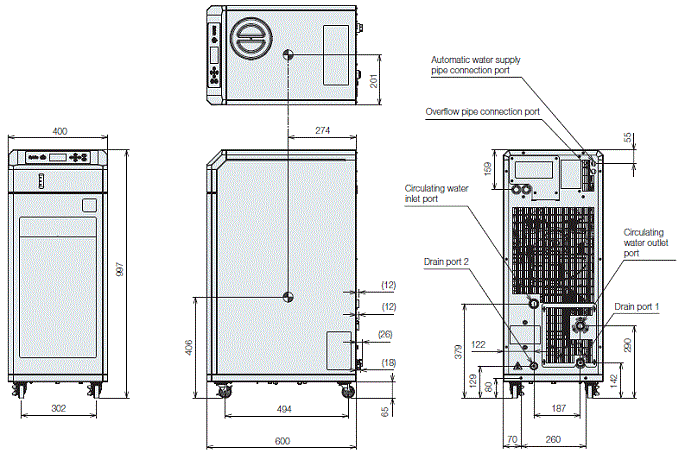 PCU-NE6000 External dimensions