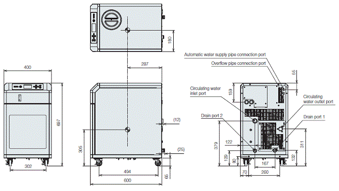 PCU-NE2500 External dimensions