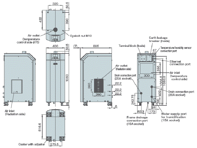 PAU-GR800SE-HC External dimensions