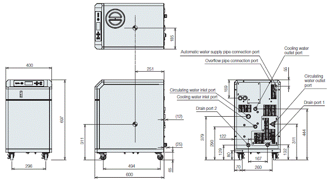 PCU-NE2500W External dimensions