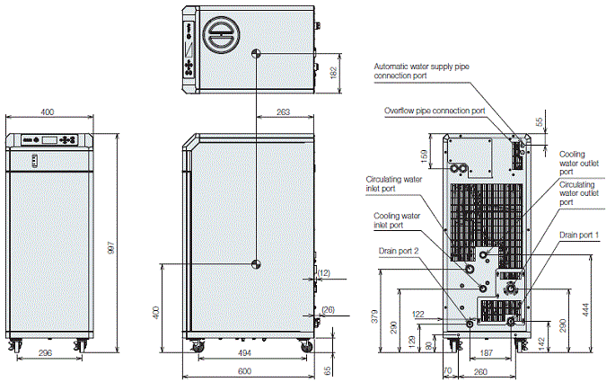 PCU-NE6000W External dimensions