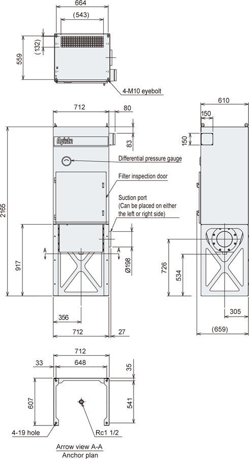 GME-F2200-60 External dimensions