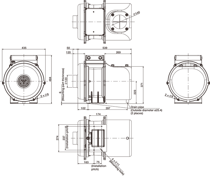 GME-S750-eco External dimensions