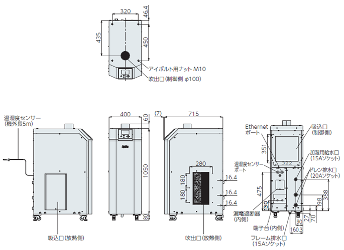 PAU-GR1800SE-HC external dimensions