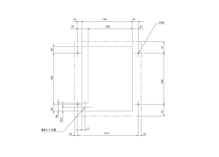 NRC-50AL installation drawing (standard panel cut)
