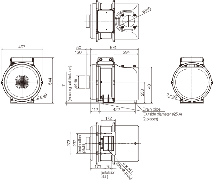 GME-S1500-eco External dimensions