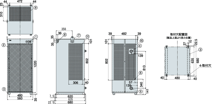 VSC-9000S External dimensions