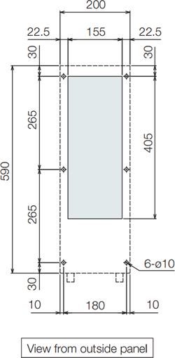 ENC-GR310LE-eco Diagram of Panel Cutout