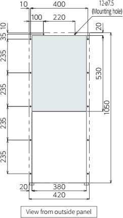 ENC-AS1000HDS-DC Diagram of Panel Cutout