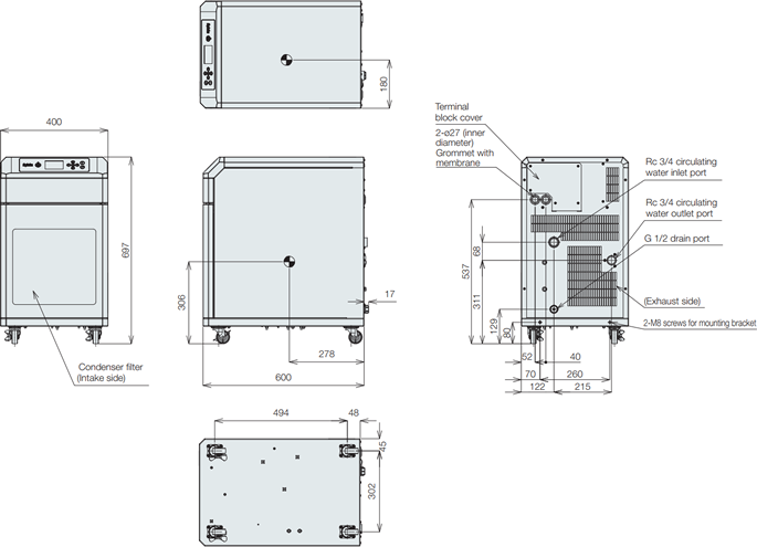 PCU-F3000 External dimensions