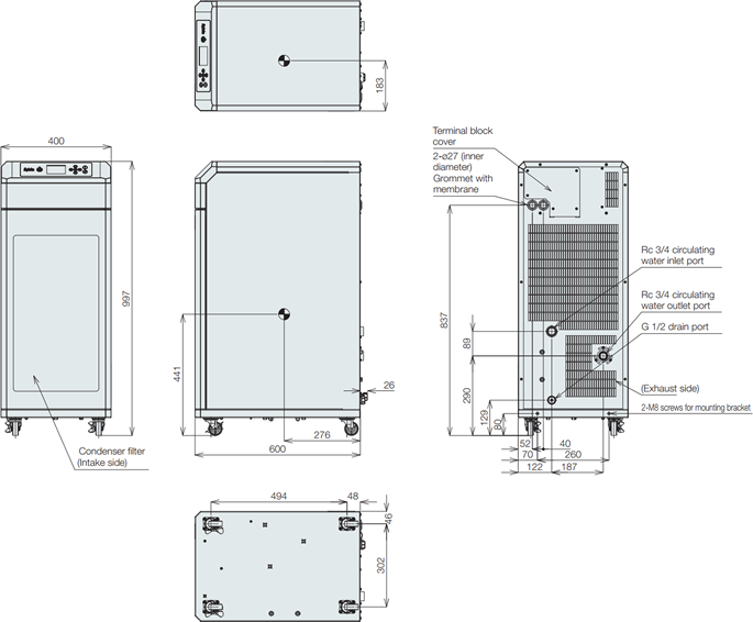 PCU-F7000 External dimensions