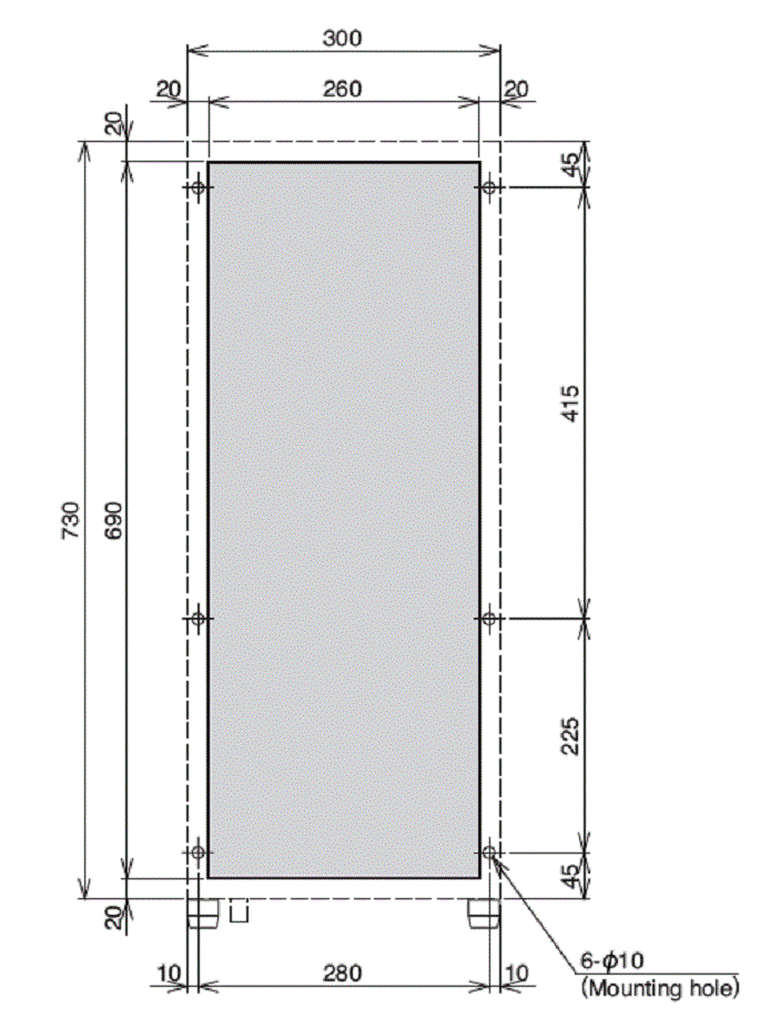 ENC-AR1010HD Diagram of Panel Cutout