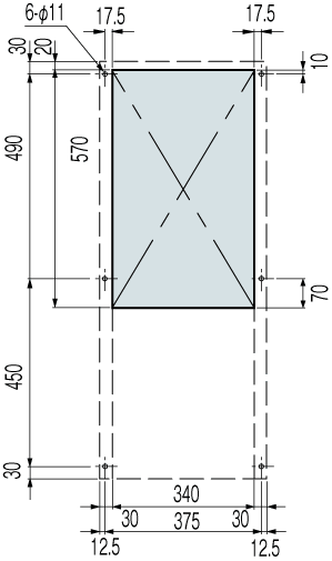 ENC-AR1610HD Diagram of Panel Cutout