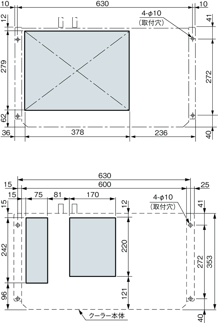 ENC-AR1120EX-SUS-2 Diagram of Panel Cutout