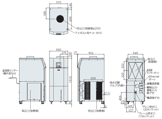 PAU-GR8000SE external dimensions