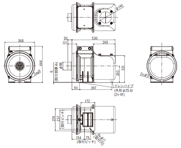 GME-S400-eco Outline drawing