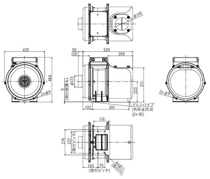 GME-S750-eco Outline drawing