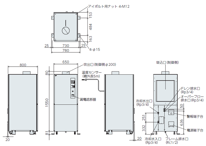 PAU-AZW8000SE外部尺寸图