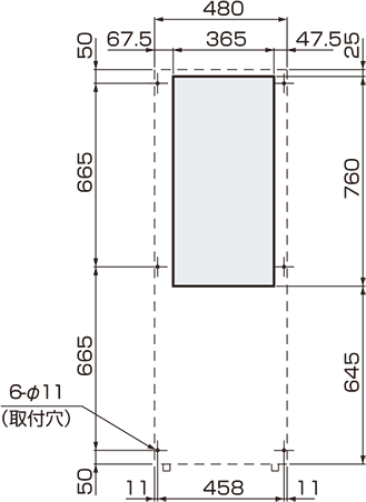 ENC-2800HL Diagram of Panel Cutout