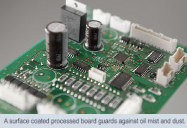 Enhanced oil mist and dust countermeasures for boards which have undergone surface coating treatment.